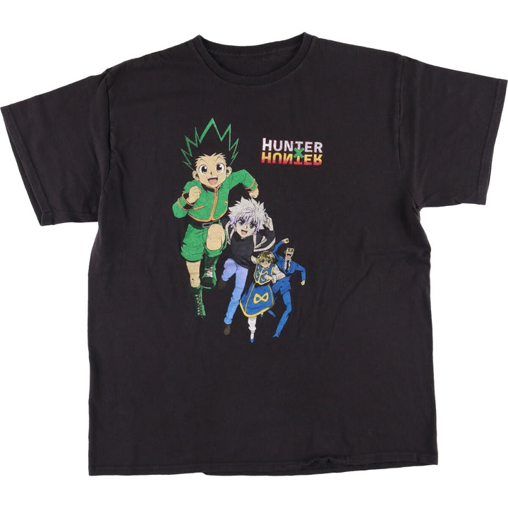 HUNTERxHUNTRE Hunter x Hunter Anime Character Print T-shirt Men's L size cotton black type Vintage Second Hand