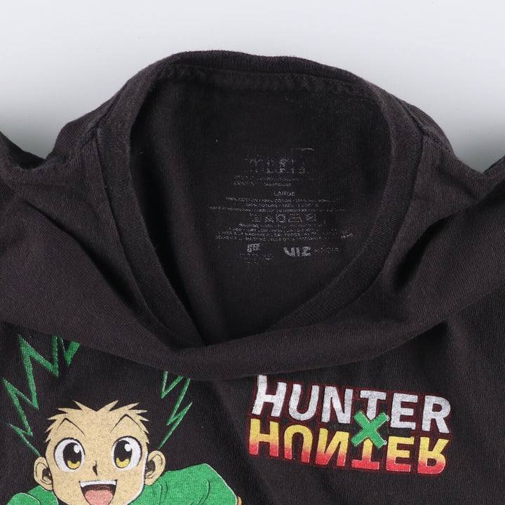 HUNTERxHUNTRE Hunter x Hunter Anime Character Print T-shirt Men's L size cotton black type Vintage Second Hand