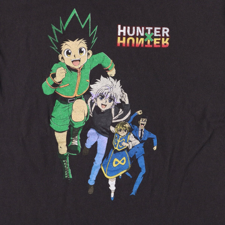 HUNTERxHUNTRE Hunter x Hunter Anime Character Print T-shirt Men's L size cotton black type Vintage Second Hand