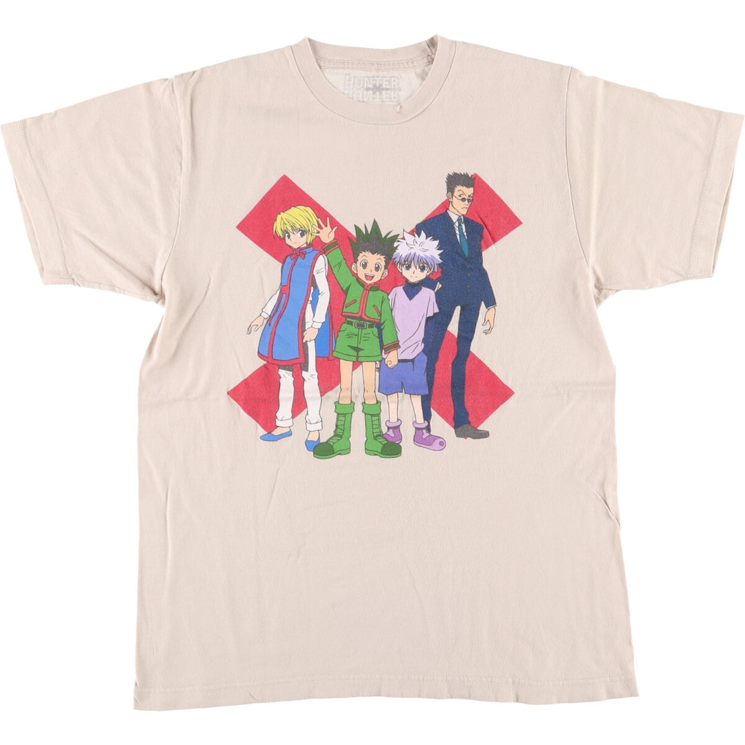 HUNTERxHUNTRE Hunter x Hunter anime character print T-shirt, men's size M cotton ivory Vintage Second Hand