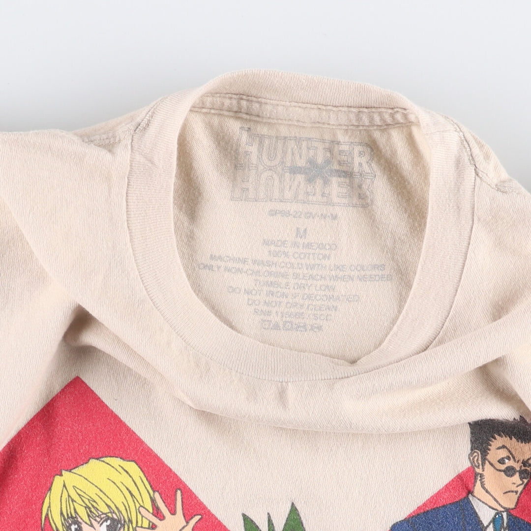 HUNTERxHUNTRE Hunter x Hunter anime character print T-shirt, men's size M cotton ivory Vintage Second Hand
