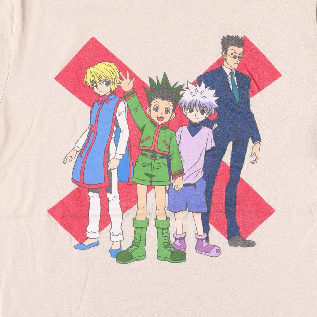 HUNTERxHUNTRE Hunter x Hunter anime character print T-shirt, men's size M cotton ivory Vintage Second Hand