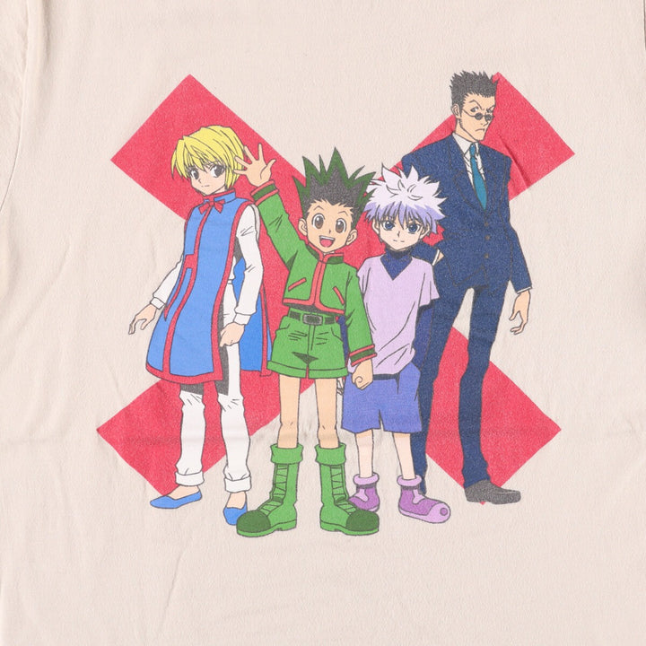 HUNTERxHUNTRE Hunter x Hunter anime character print T-shirt, men's size M cotton ivory Vintage Second Hand