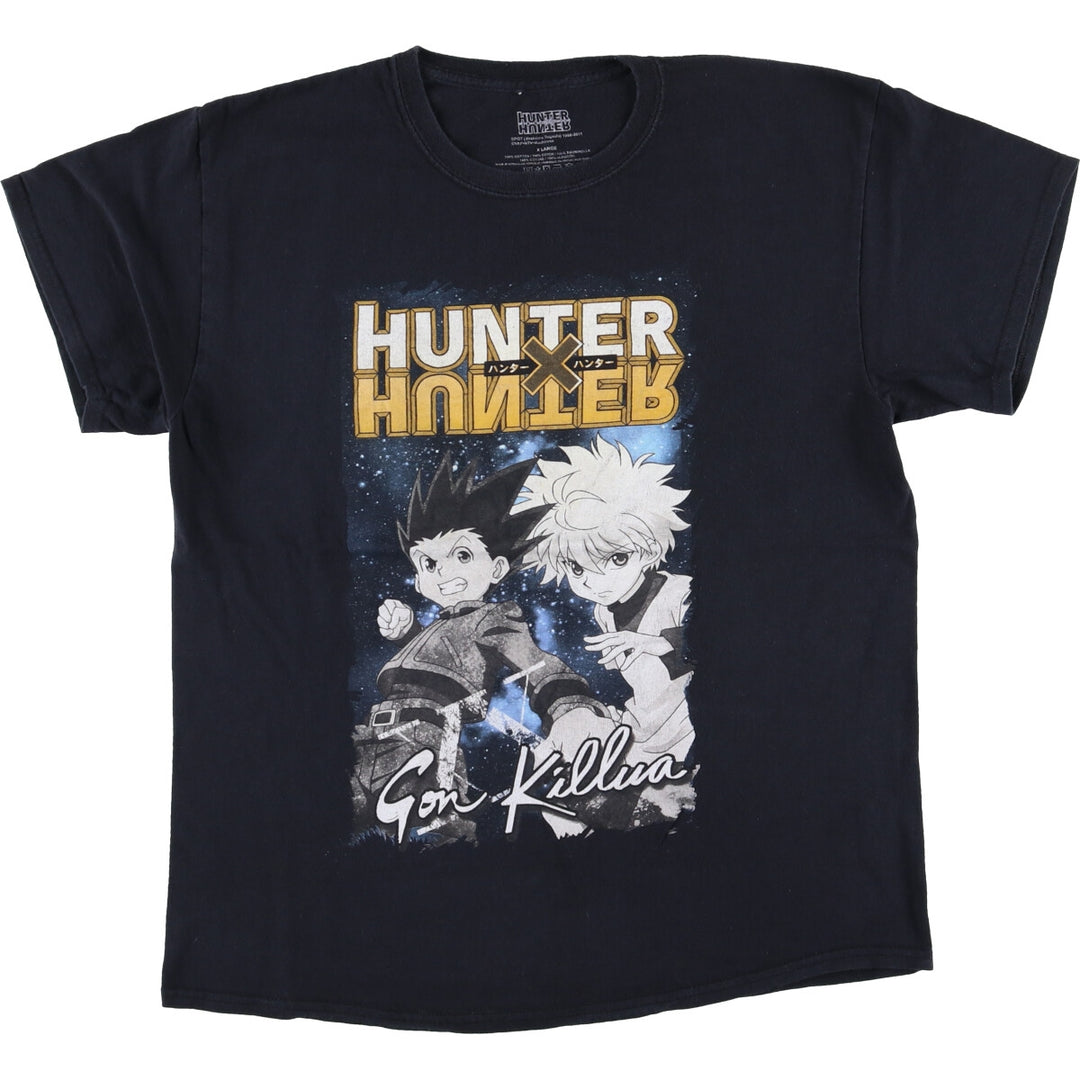HUNTERxHUNTRE Hunter x Hunter Anime Character Print T-Shirt, Men's XL cotton black type Vintage Second Hand