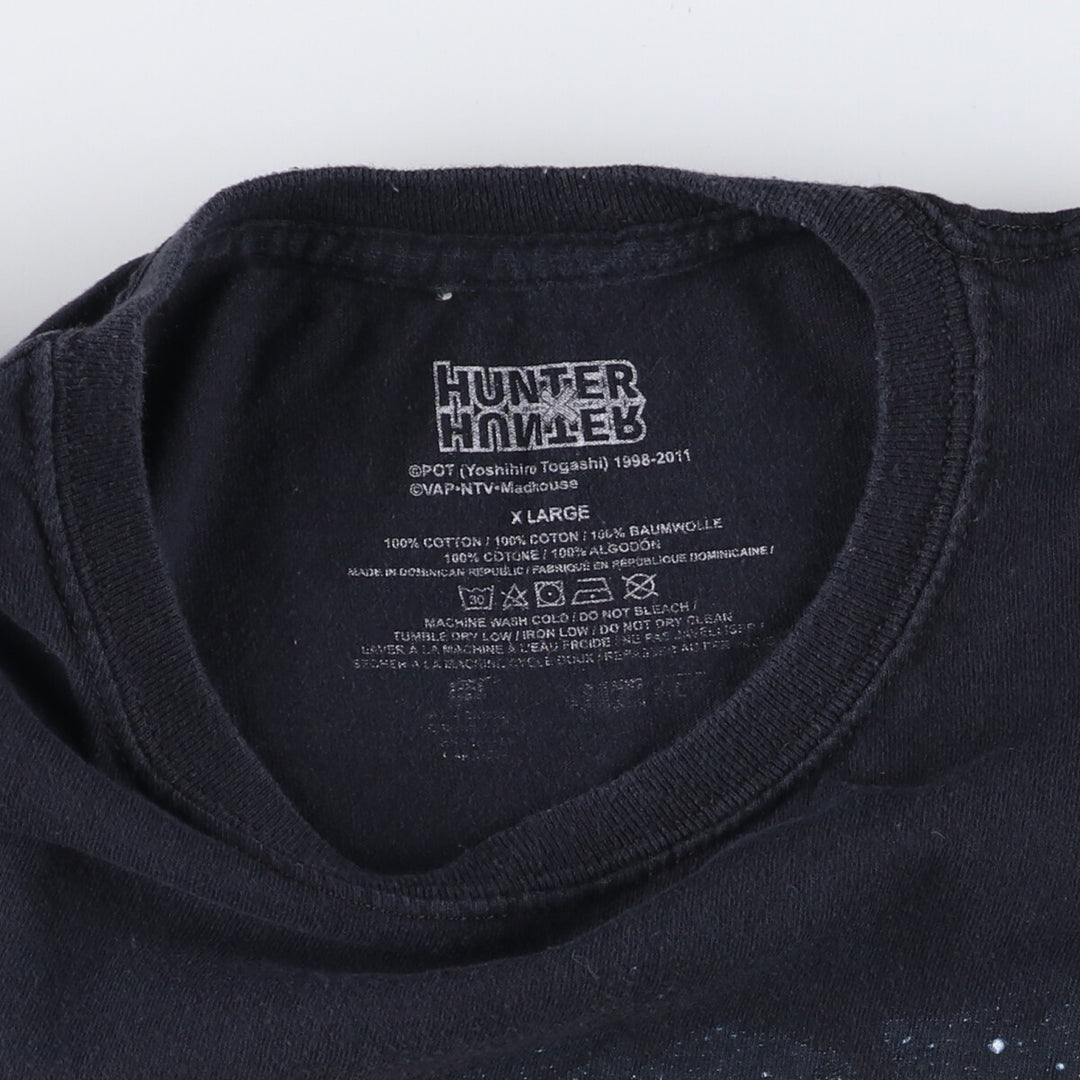 HUNTERxHUNTRE Hunter x Hunter Anime Character Print T-Shirt, Men's XL cotton black type Vintage Second Hand
