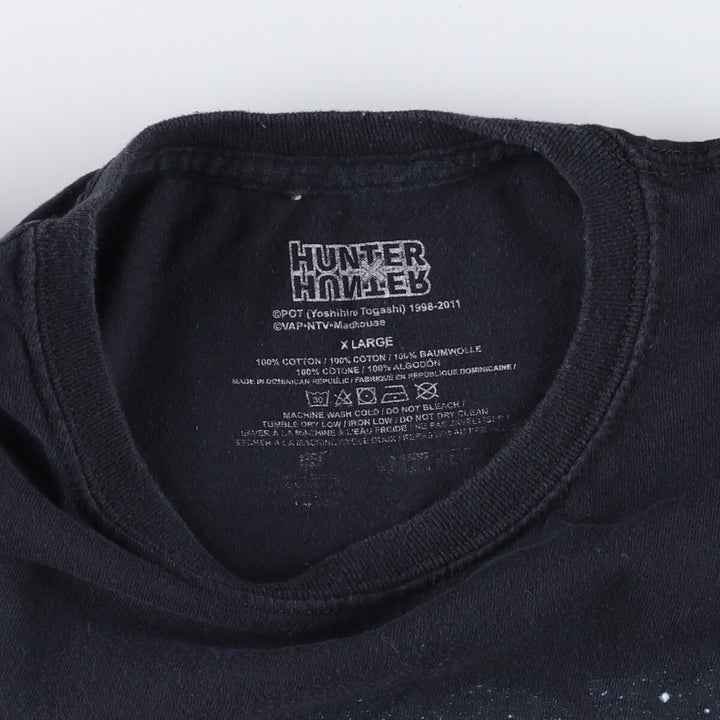 HUNTERxHUNTRE Hunter x Hunter Anime Character Print T-Shirt, Men's XL cotton black type Vintage Second Hand