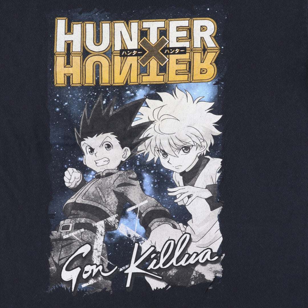 HUNTERxHUNTRE Hunter x Hunter Anime Character Print T-Shirt, Men's XL cotton black type Vintage Second Hand