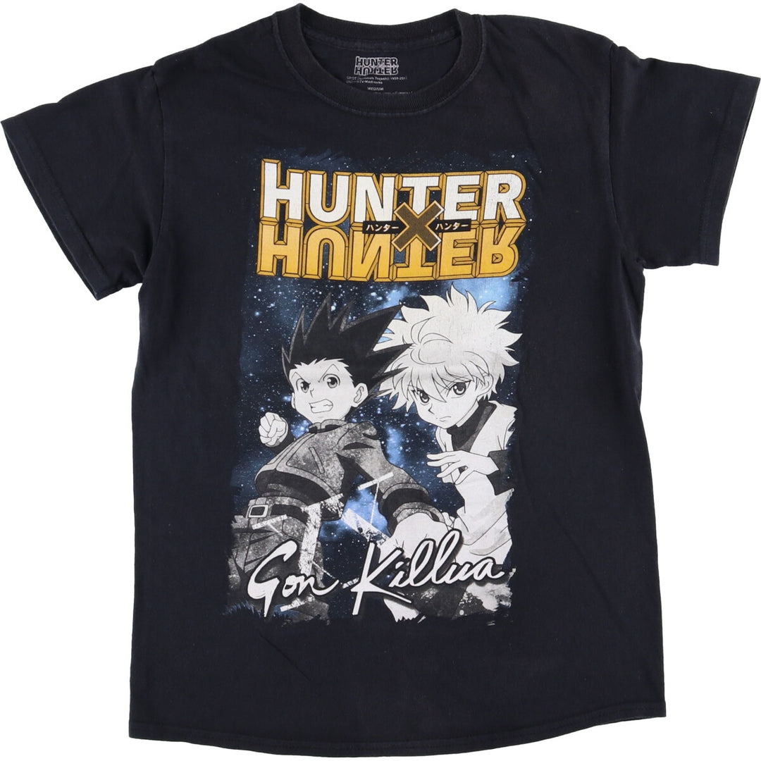 HUNTERxHUNTRE Hunter x Hunter anime character print T-shirt, men's size M cotton black type Vintage Second Hand