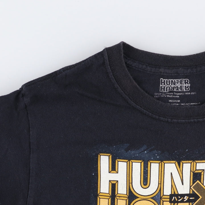 HUNTERxHUNTRE Hunter x Hunter anime character print T-shirt, men's size M cotton black type Vintage Second Hand
