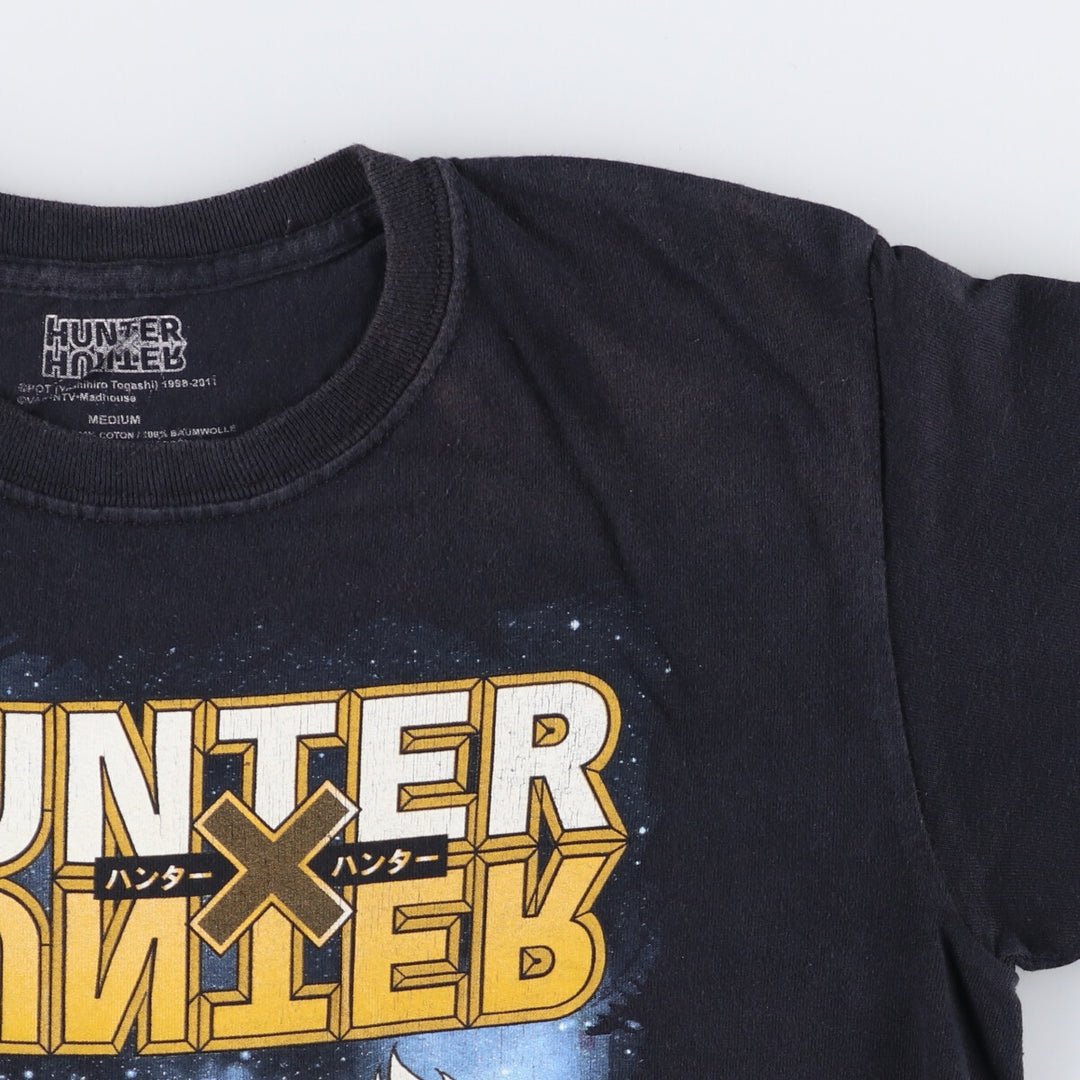 HUNTERxHUNTRE Hunter x Hunter anime character print T-shirt, men's size M cotton black type Vintage Second Hand