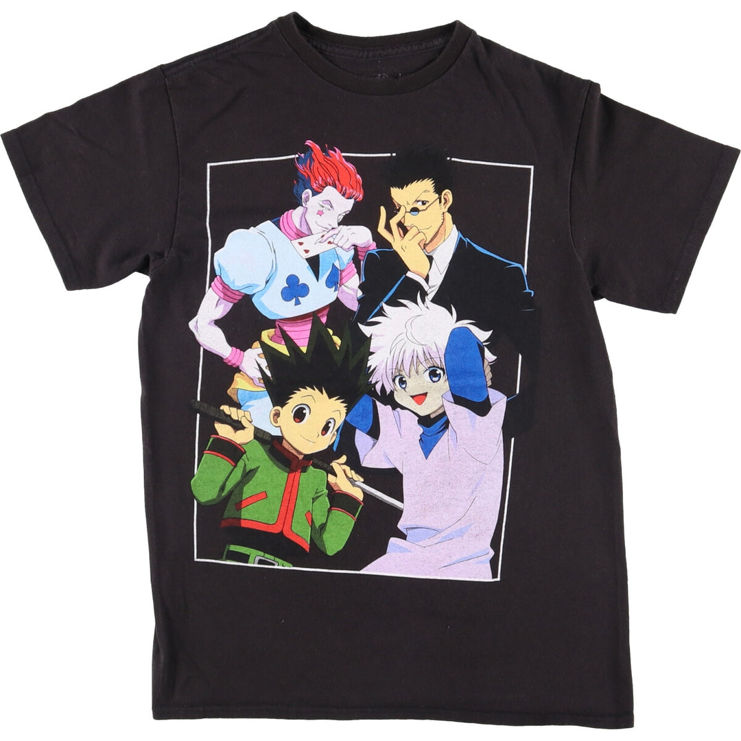 HUNTERxHUNTRE Hunter x Hunter character print T-shirt, men's size S cotton black type Vintage Second Hand
