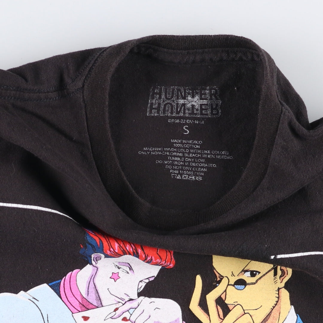 HUNTERxHUNTRE Hunter x Hunter character print T-shirt, men's size S cotton black type Vintage Second Hand