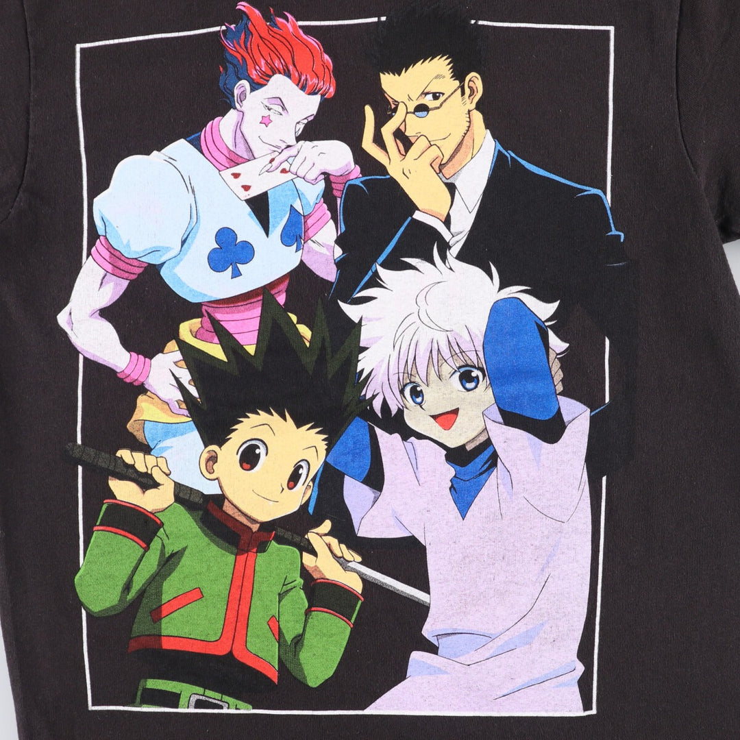 HUNTERxHUNTRE Hunter x Hunter character print T-shirt, men's size S cotton black type Vintage Second Hand