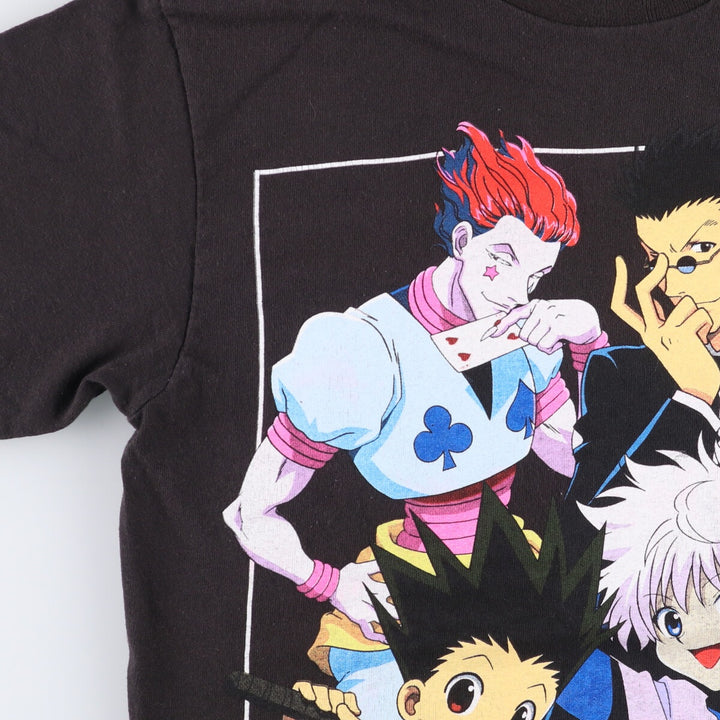HUNTERxHUNTRE Hunter x Hunter character print T-shirt, men's size S cotton black type Vintage Second Hand