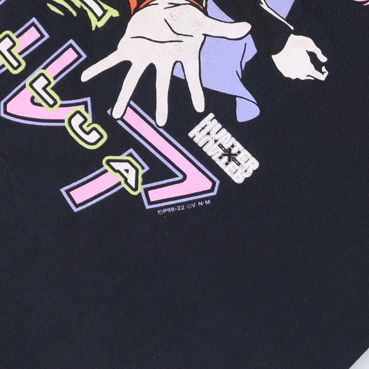 HUNTERxHUNTRE Hunter x Hunter character print T-shirt, men's size L unclear black type Vintage Second Hand