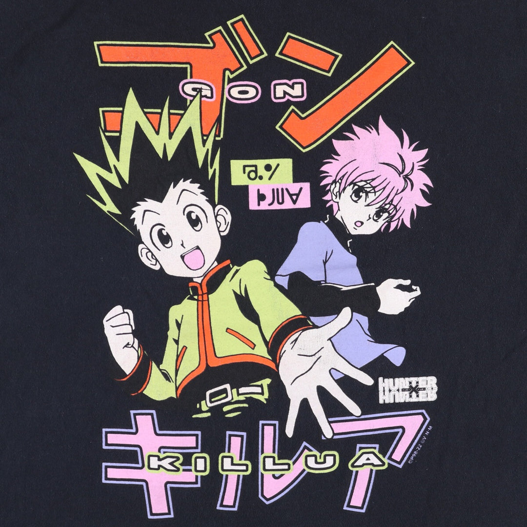 HUNTERxHUNTRE Hunter x Hunter character print T-shirt, men's size L unclear black type Vintage Second Hand