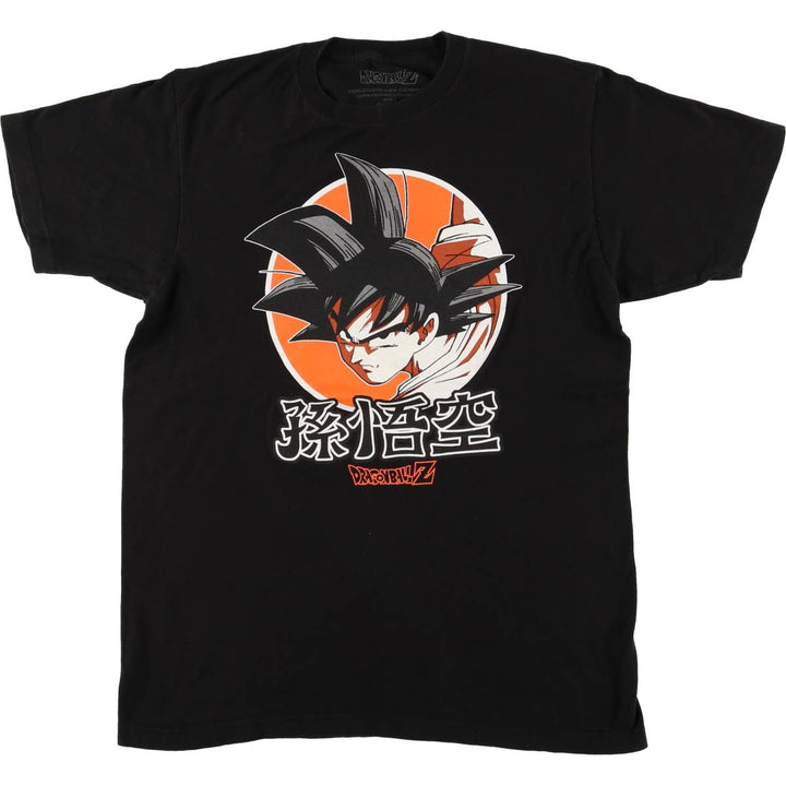 Dragon Ball Z Son Goku Anime Character Print T-Shirt, Men's Medium cotton black type Vintage Second Hand