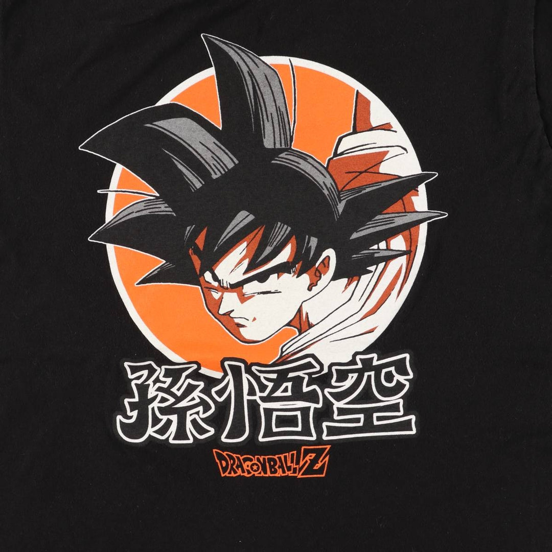 Dragon Ball Z Son Goku Anime Character Print T-Shirt, Men's Medium cotton black type Vintage Second Hand