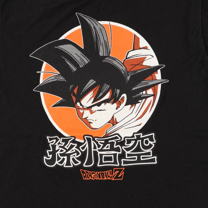 Dragon Ball Z Son Goku Anime Character Print T-Shirt, Men's Medium cotton black type Vintage Second Hand