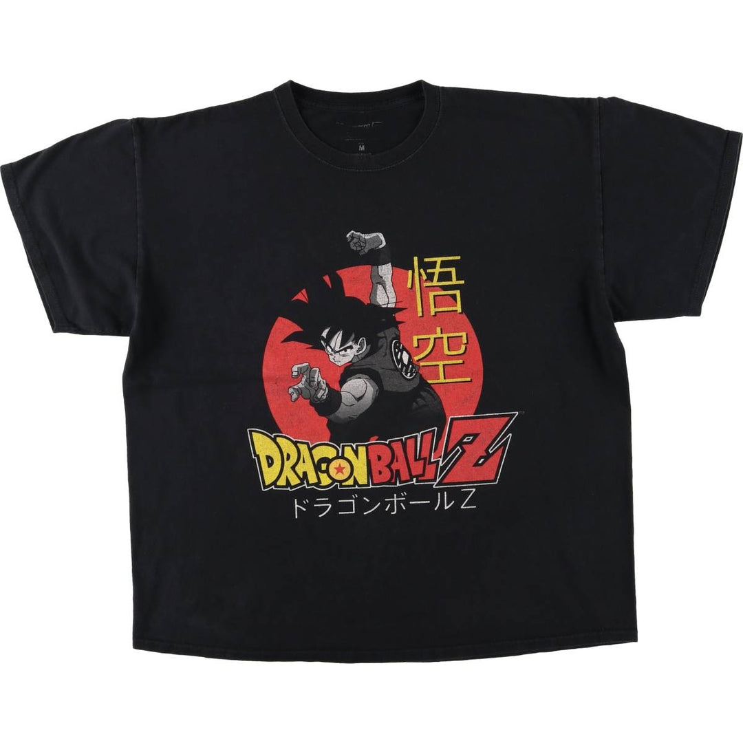 Dragon Ball Z Son Goku Anime Character Print T-Shirt, Men's Medium cotton black type Vintage Second Hand