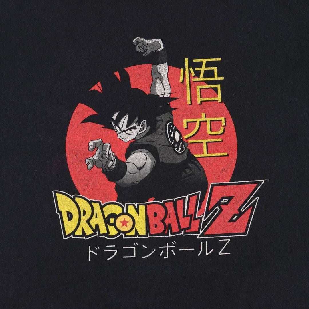 Dragon Ball Z Son Goku Anime Character Print T-Shirt, Men's Medium cotton black type Vintage Second Hand