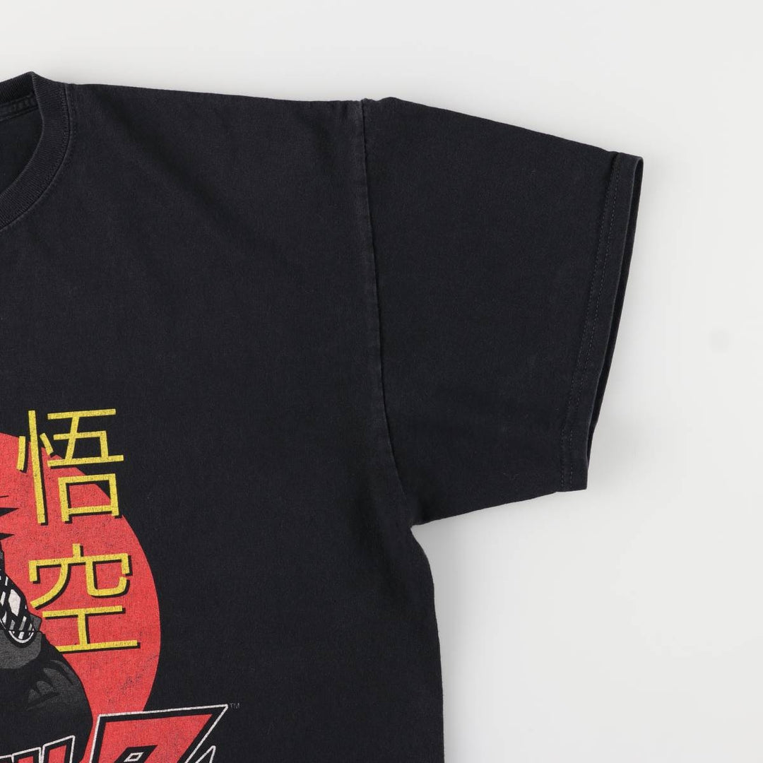 Dragon Ball Z Son Goku Anime Character Print T-Shirt, Men's Medium cotton black type Vintage Second Hand