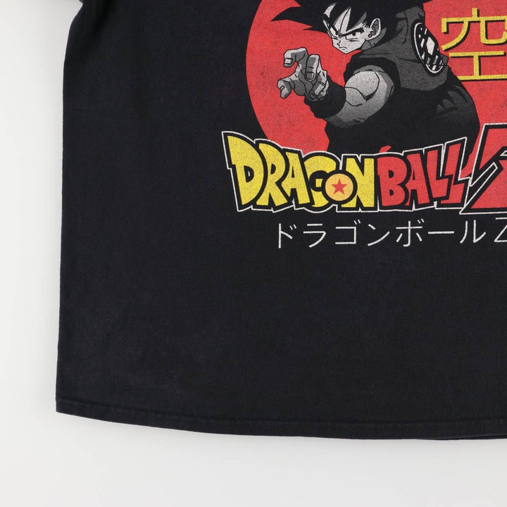 Dragon Ball Z Son Goku Anime Character Print T-Shirt, Men's Medium cotton black type Vintage Second Hand