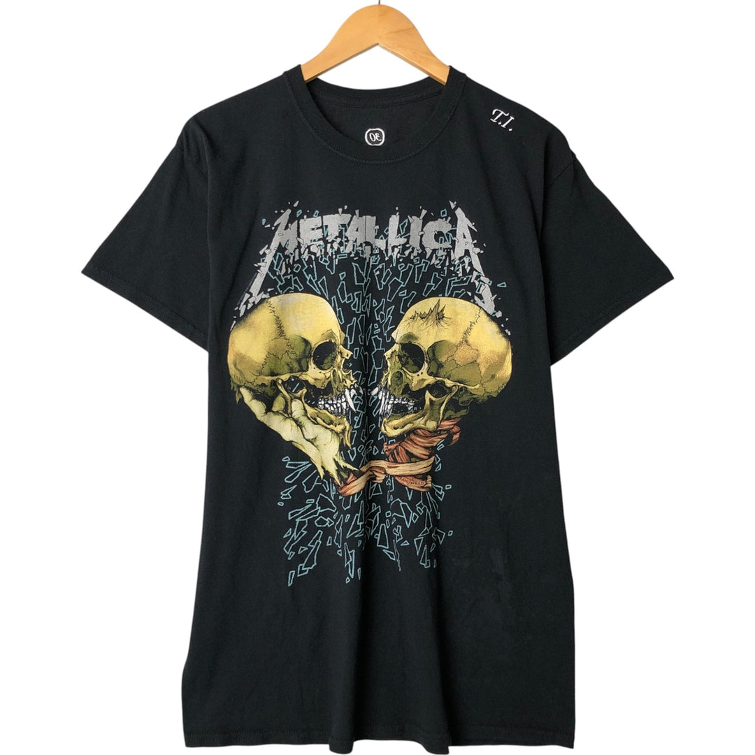 METALLICA Skull Pattern Band T-shirt Band Tee Men's M size cotton black type Vintage Second Hand
