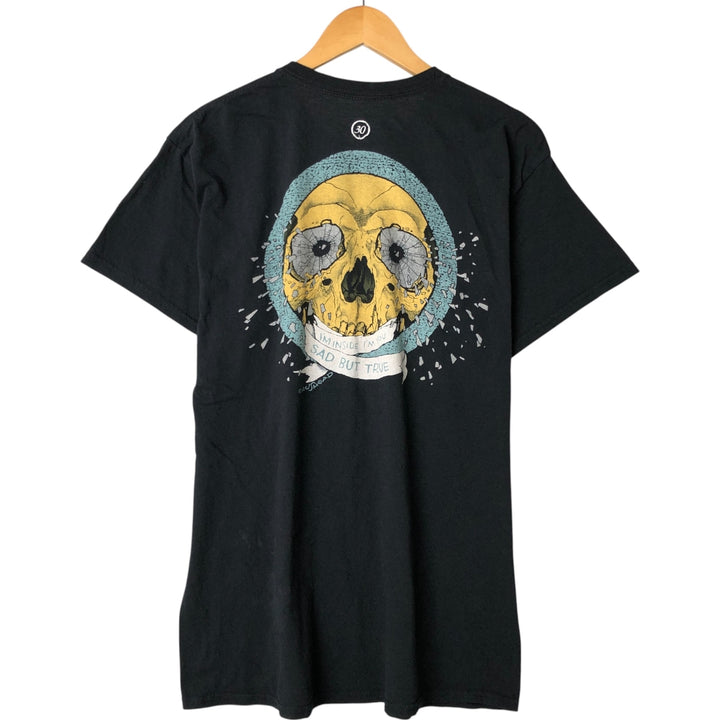 METALLICA Skull Pattern Band T-shirt Band Tee Men's M size cotton black type Vintage Second Hand