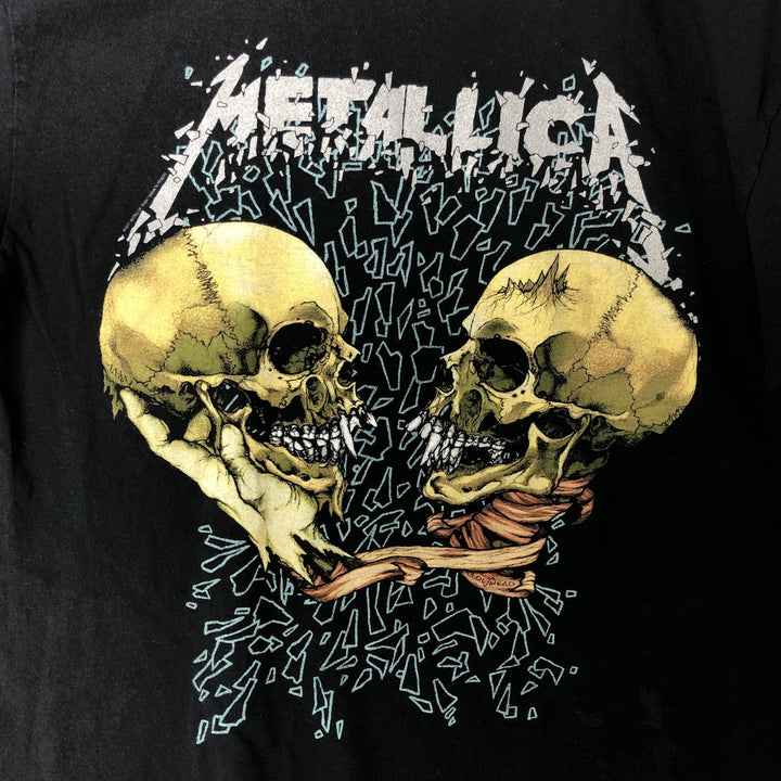 METALLICA Skull Pattern Band T-shirt Band Tee Men's M size cotton black type Vintage Second Hand