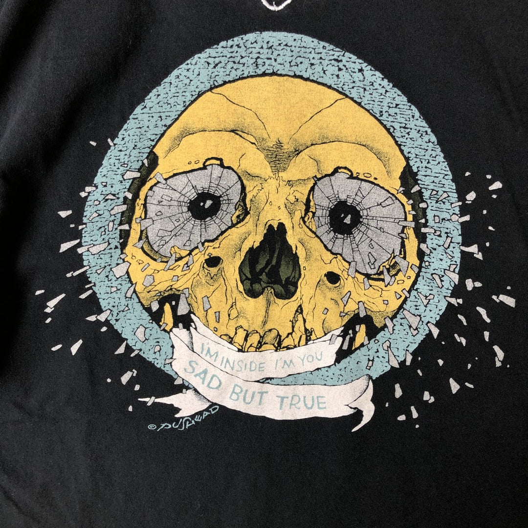 METALLICA Skull Pattern Band T-shirt Band Tee Men's M size cotton black type Vintage Second Hand