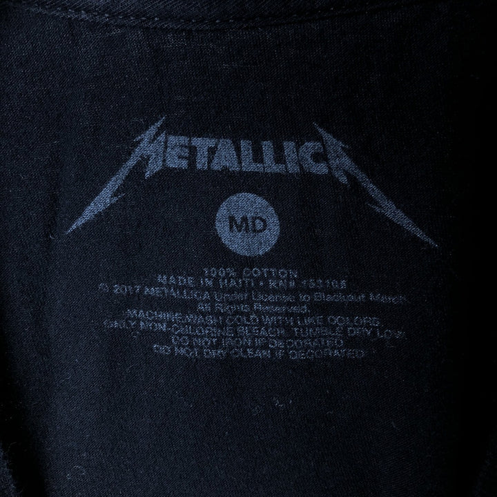 METALLICA Skull Pattern Band T-shirt Band Tee Men's M size cotton black type Vintage Second Hand