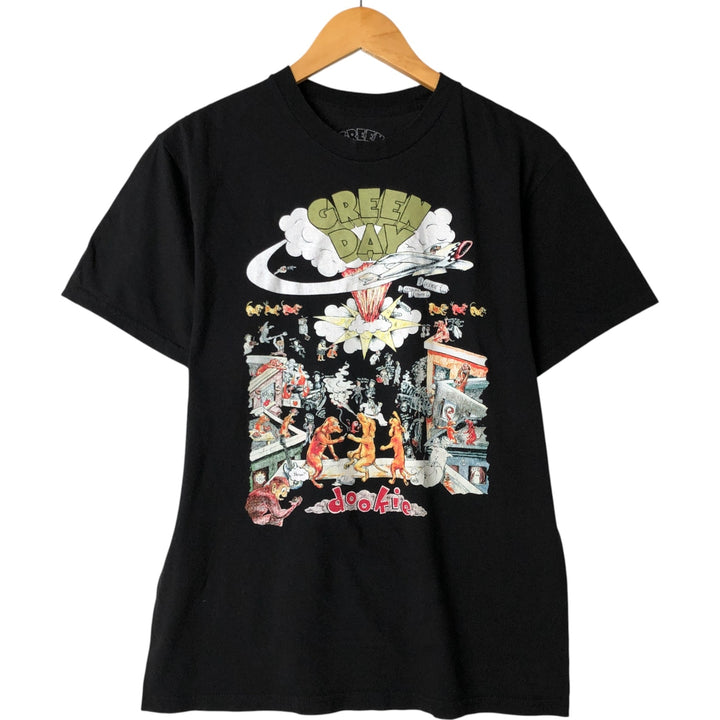 GREEN DAY Green Day Band T-shirt Band T Men's M size cotton black type Vintage Second Hand