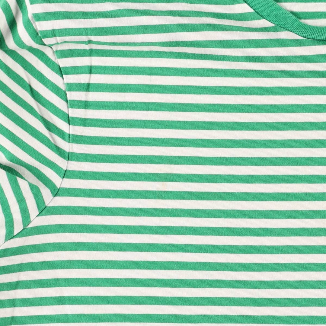 Ralph Lauren Custom Fit Short Sleeve Striped T-Shirt, Men's Size Medium unclear green type Vintage Second Hand