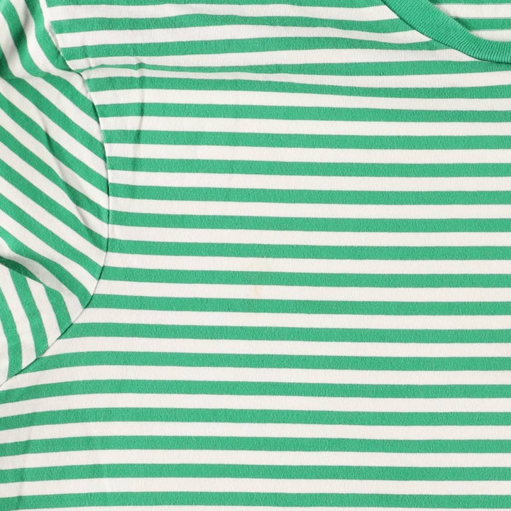 Ralph Lauren Custom Fit Short Sleeve Striped T-Shirt, Men's Size Medium unclear green type Vintage Second Hand
