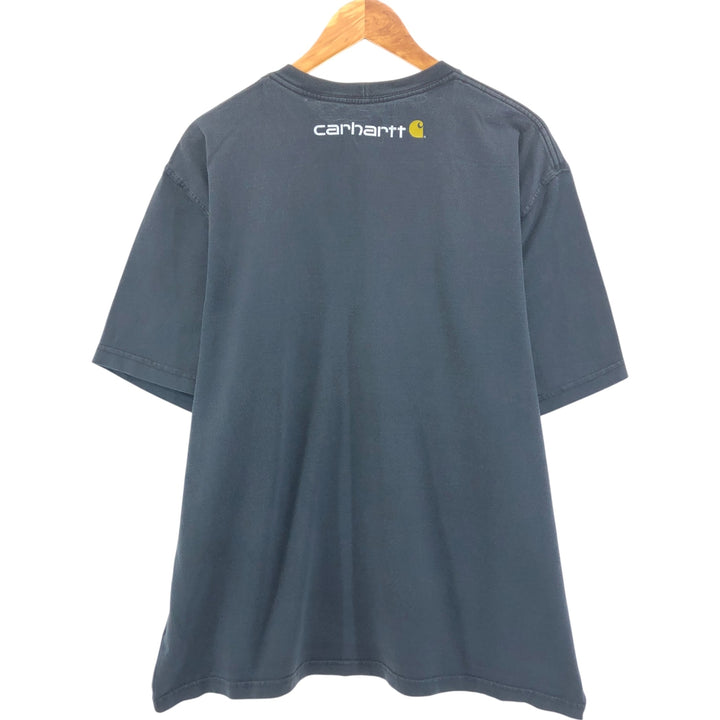 Carhartt short sleeve logo T-shirt, men's XL size cotton black type Vintage Second Hand