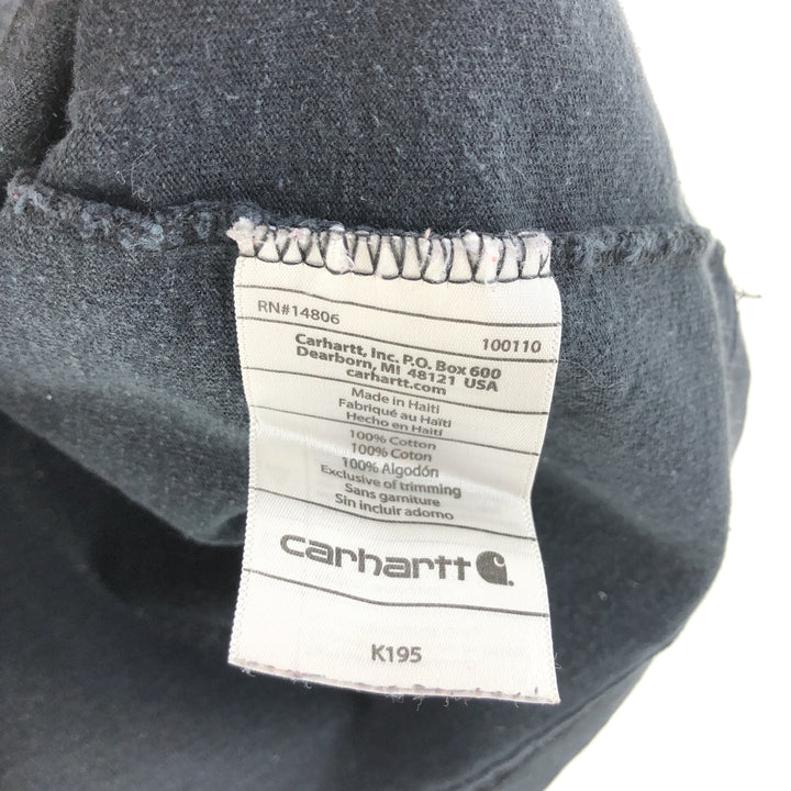 Carhartt short sleeve logo T-shirt, men's XL size cotton black type Vintage Second Hand