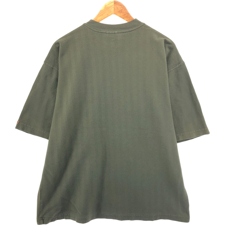 Carhartt Henley neck herringbone plain T-shirt men's XL size unclear Khaki type sage green Vintage Second Hand