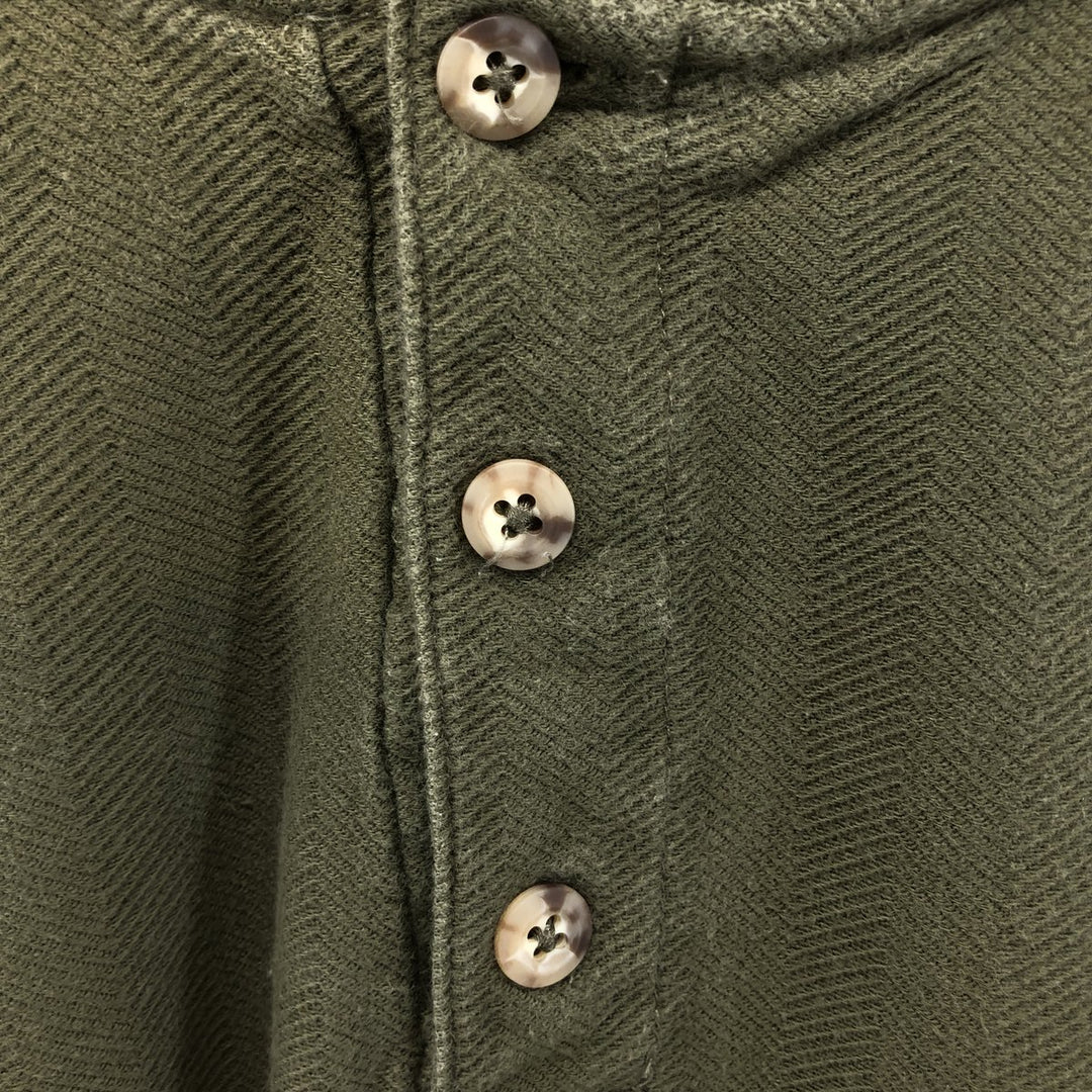 Carhartt Henley neck herringbone plain T-shirt men's XL size unclear Khaki type sage green Vintage Second Hand