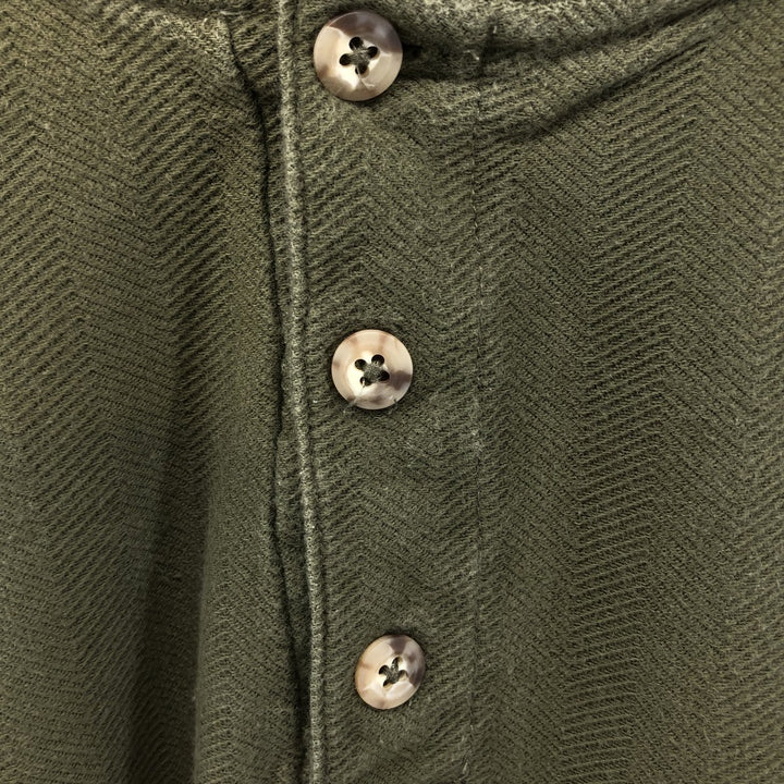 Carhartt Henley neck herringbone plain T-shirt men's XL size unclear Khaki type sage green Vintage Second Hand