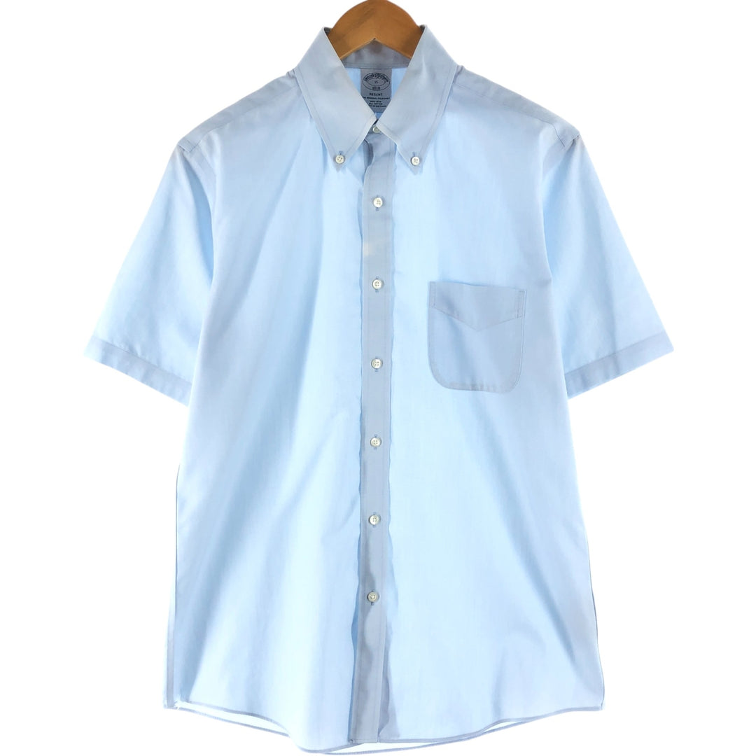 Brooks Brothers 1818 short sleeve button-down shirt, men's size M cotton Blue type light blue Vintage Second Hand