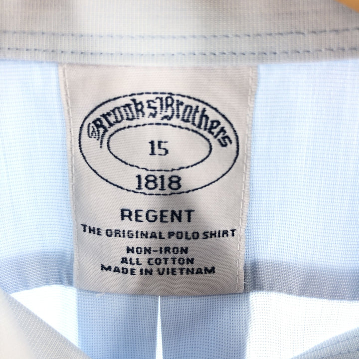 Brooks Brothers 1818 short sleeve button-down shirt, men's size M cotton Blue type light blue Vintage Second Hand