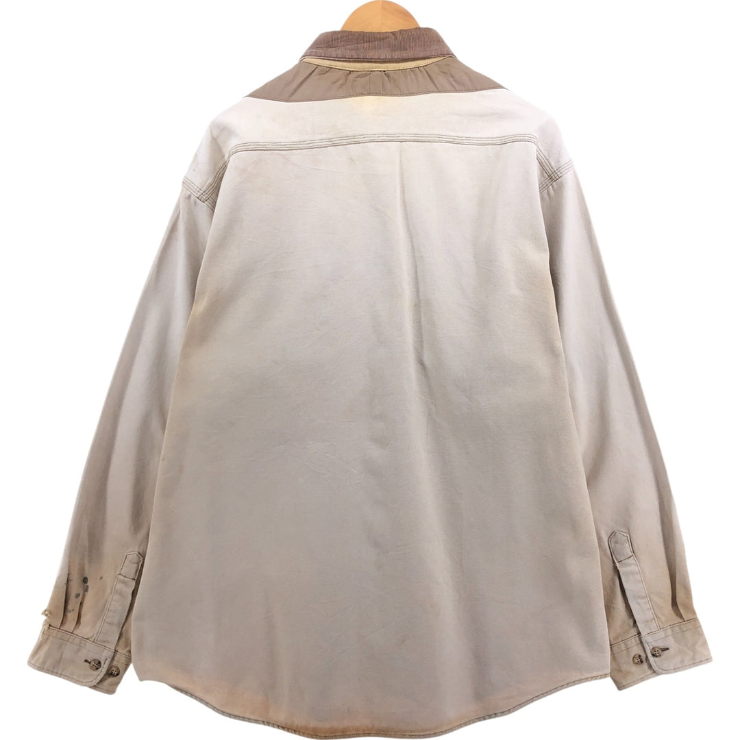 90'S Vintage Carhartt Long Sleeve Duck Work Shirt, Men's XL unclear Beige type Vintage Second Hand