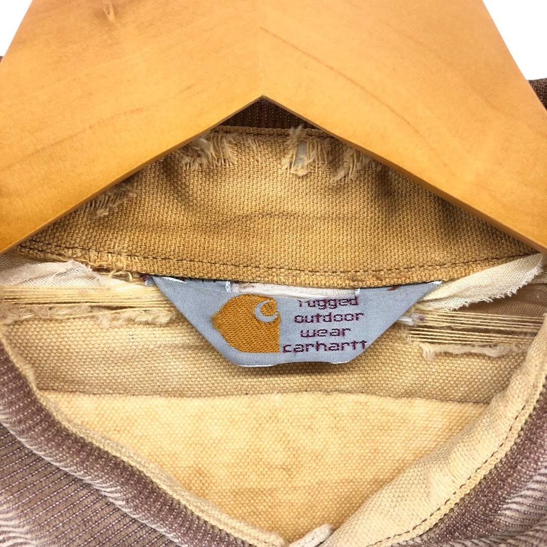 90'S Vintage Carhartt Long Sleeve Duck Work Shirt, Men's XL unclear Beige type Vintage Second Hand