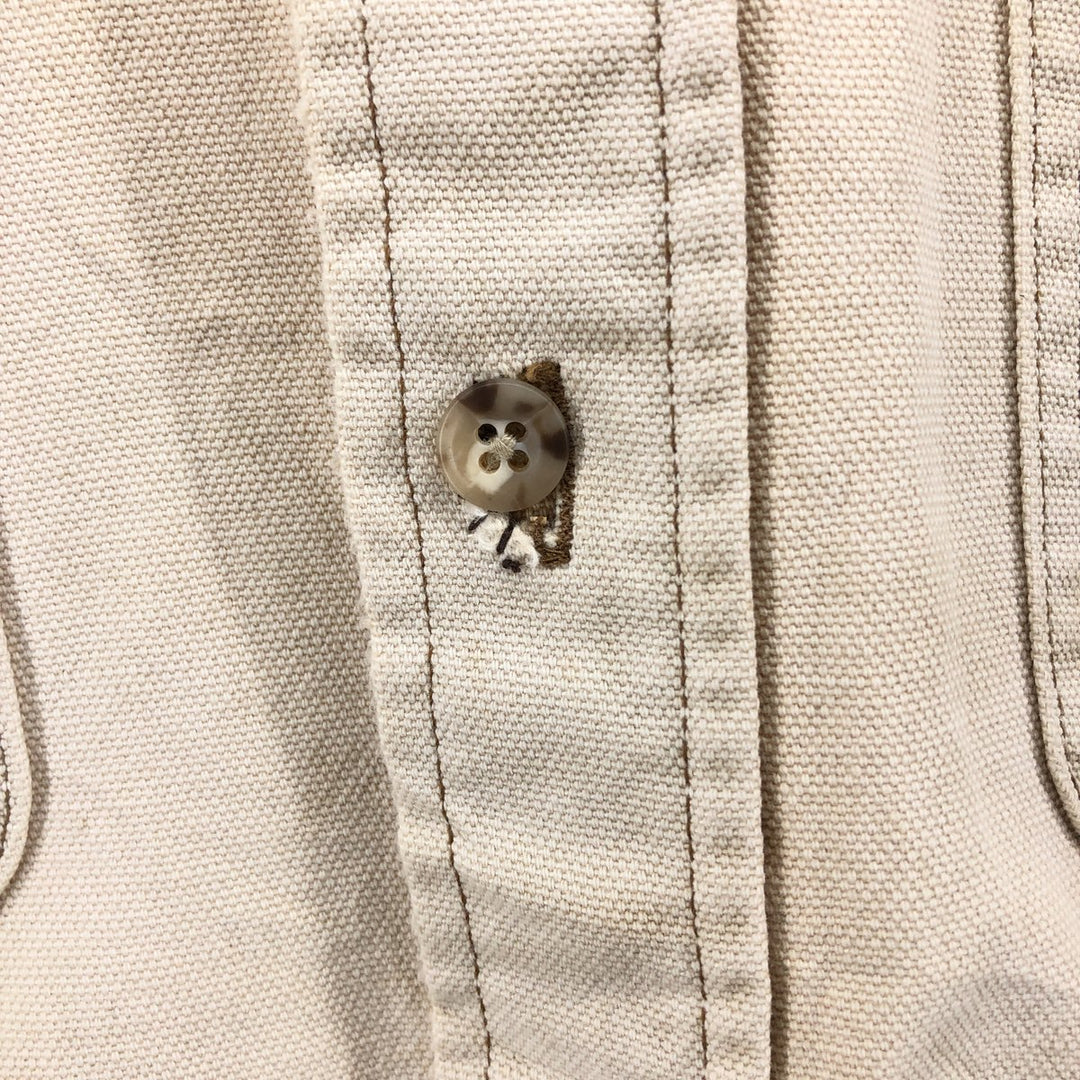 90'S Vintage Carhartt Long Sleeve Duck Work Shirt, Men's XL unclear Beige type Vintage Second Hand