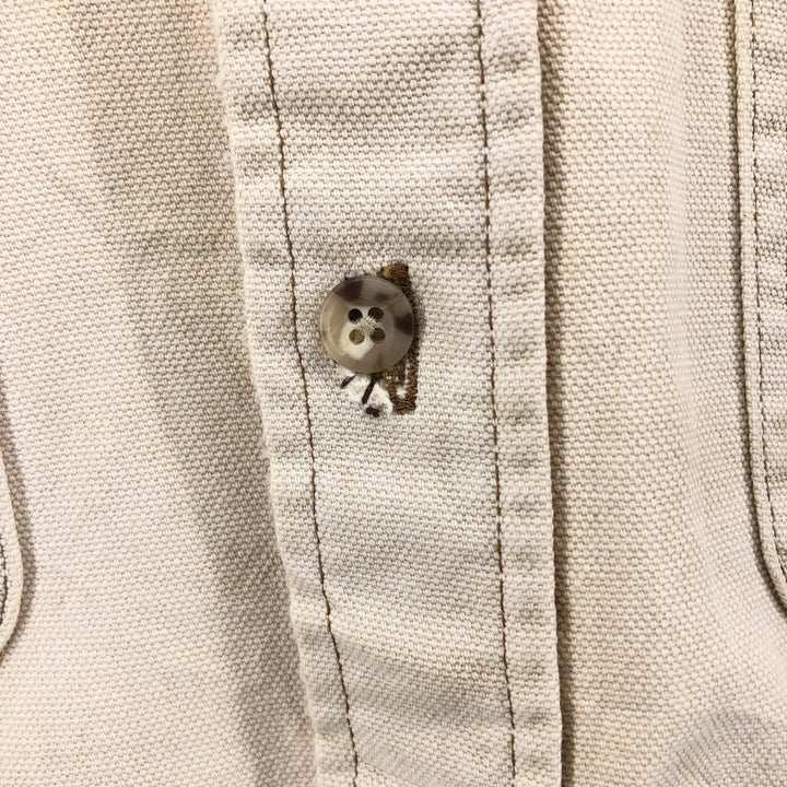 90'S Vintage Carhartt Long Sleeve Duck Work Shirt, Men's XL unclear Beige type Vintage Second Hand