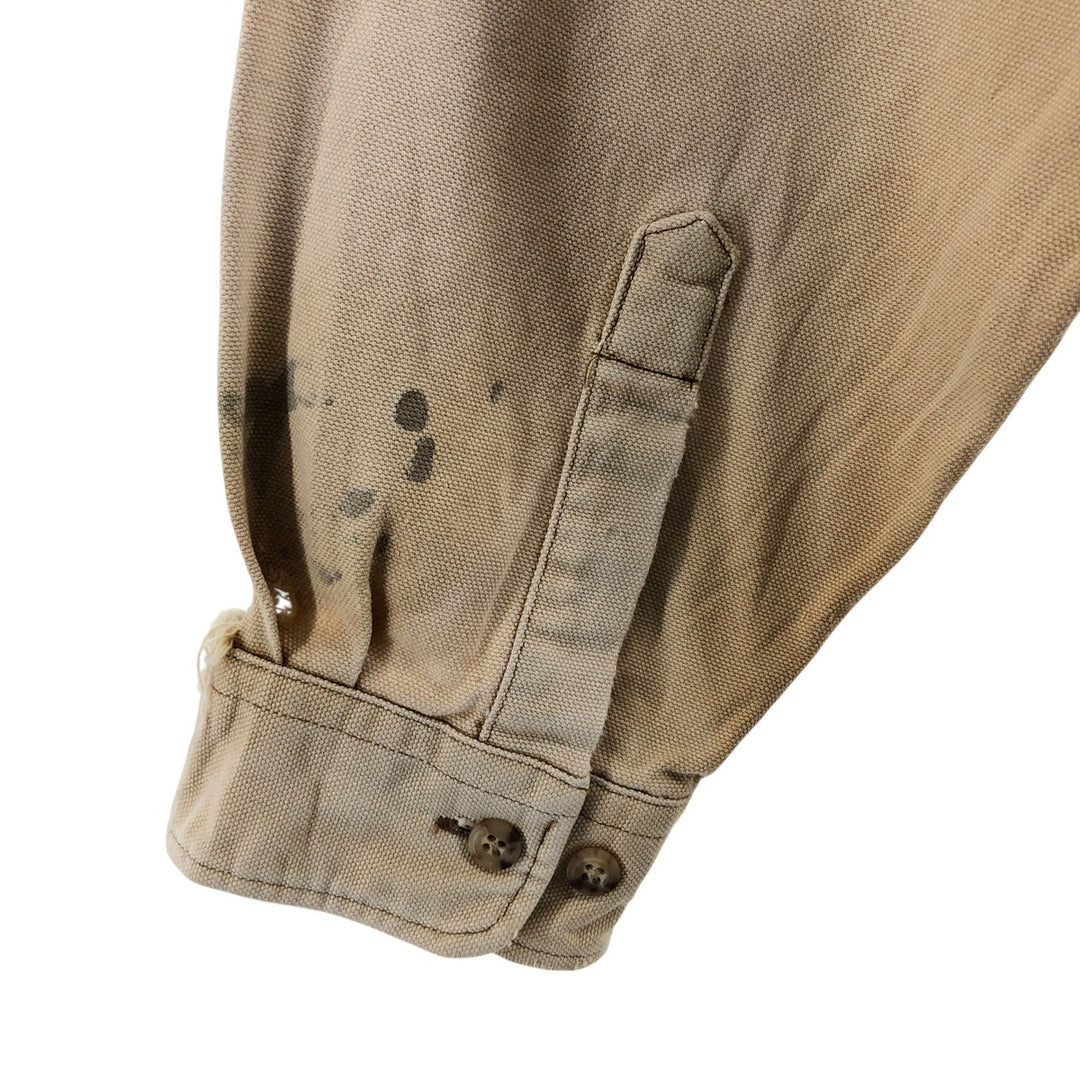 90'S Vintage Carhartt Long Sleeve Duck Work Shirt, Men's XL unclear Beige type Vintage Second Hand