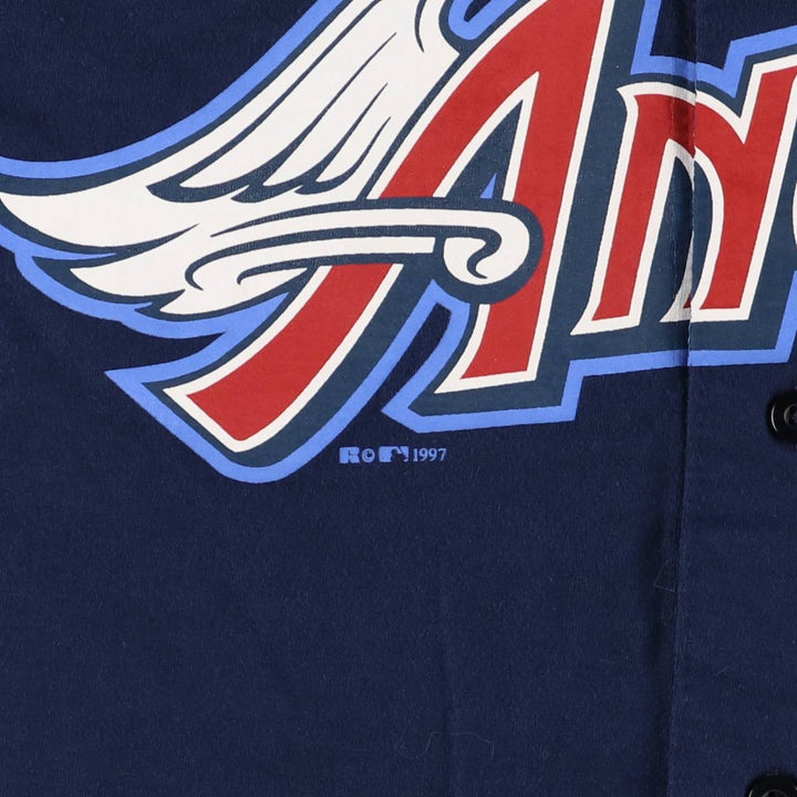 90'S Russell ANGELS baseball shirt, made in USA, men's size M cotton Navy blue Vintage Second Hand