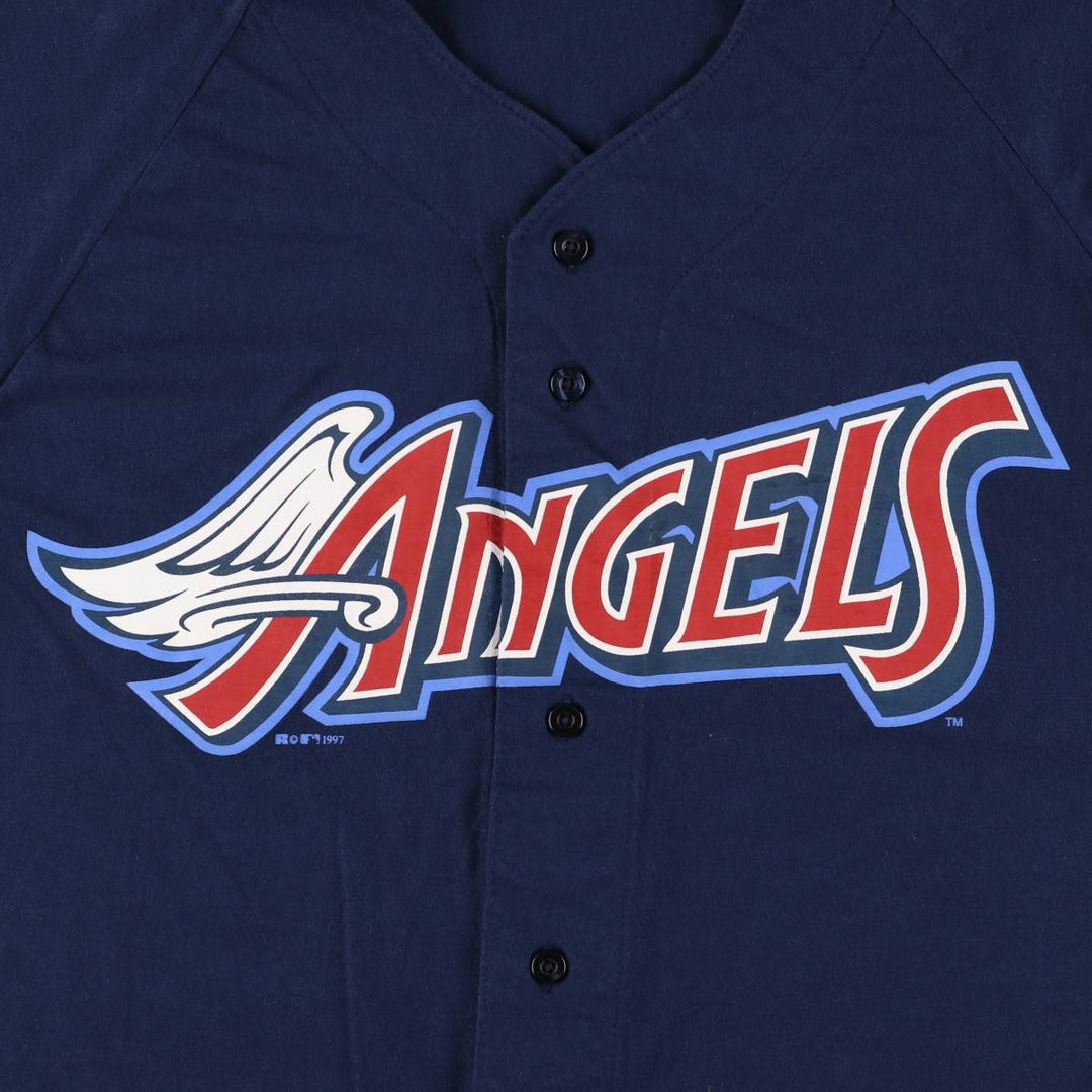 90'S Russell ANGELS baseball shirt, made in USA, men's size M cotton Navy blue Vintage Second Hand