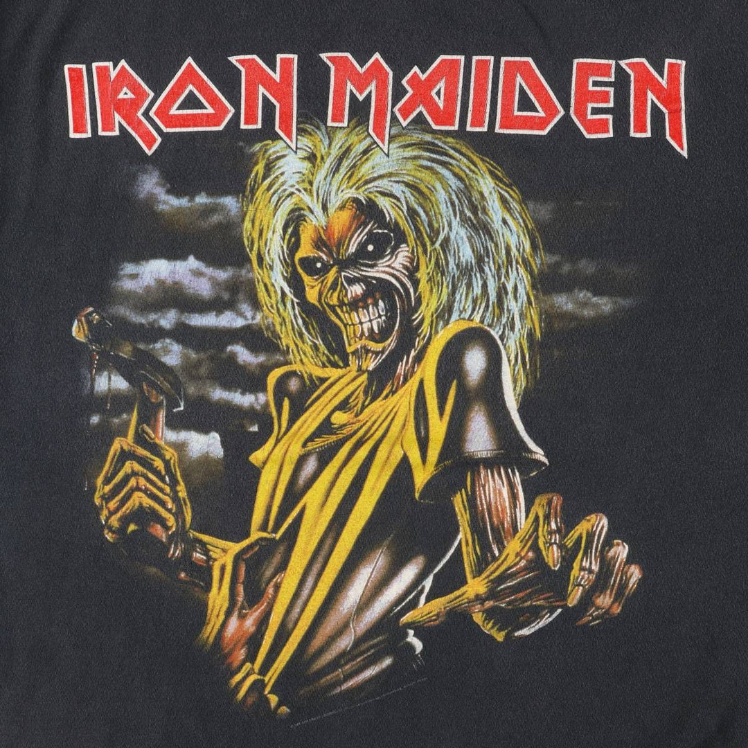 00'S IRON MAIDEN Band T-shirt, Men's XL size unclear black type Vintage Second Hand
